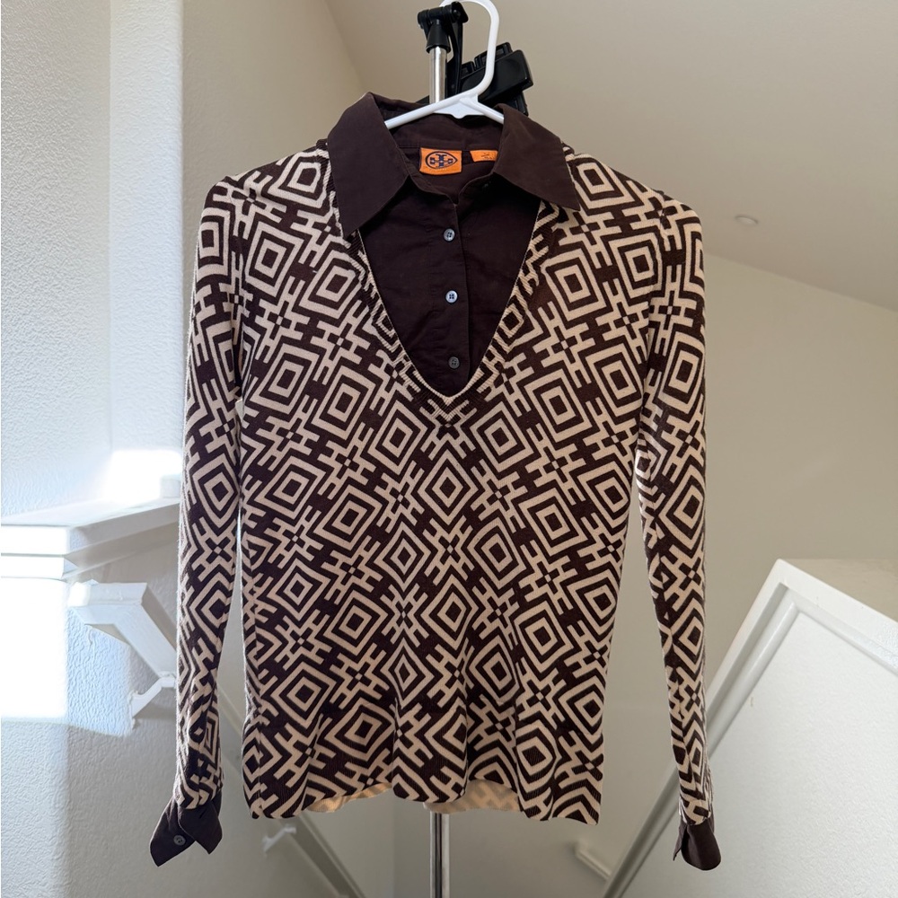 Tory Burch | Brown patterned sweater sz S